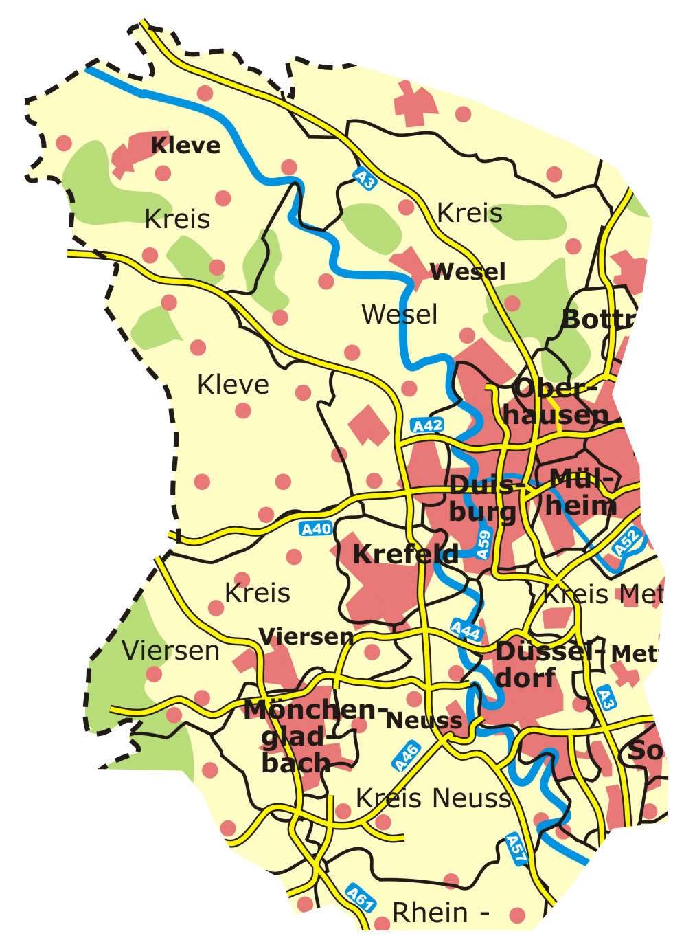 Mario Beerden Immobilien – Karte vom Niederrhein und Geldern.